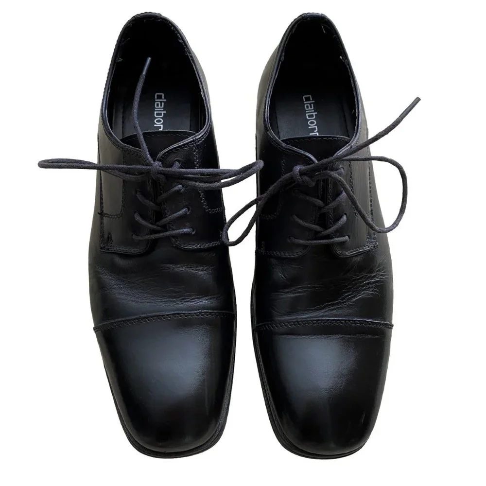 Claiborne Men's dress lace up black shoes size 8.5